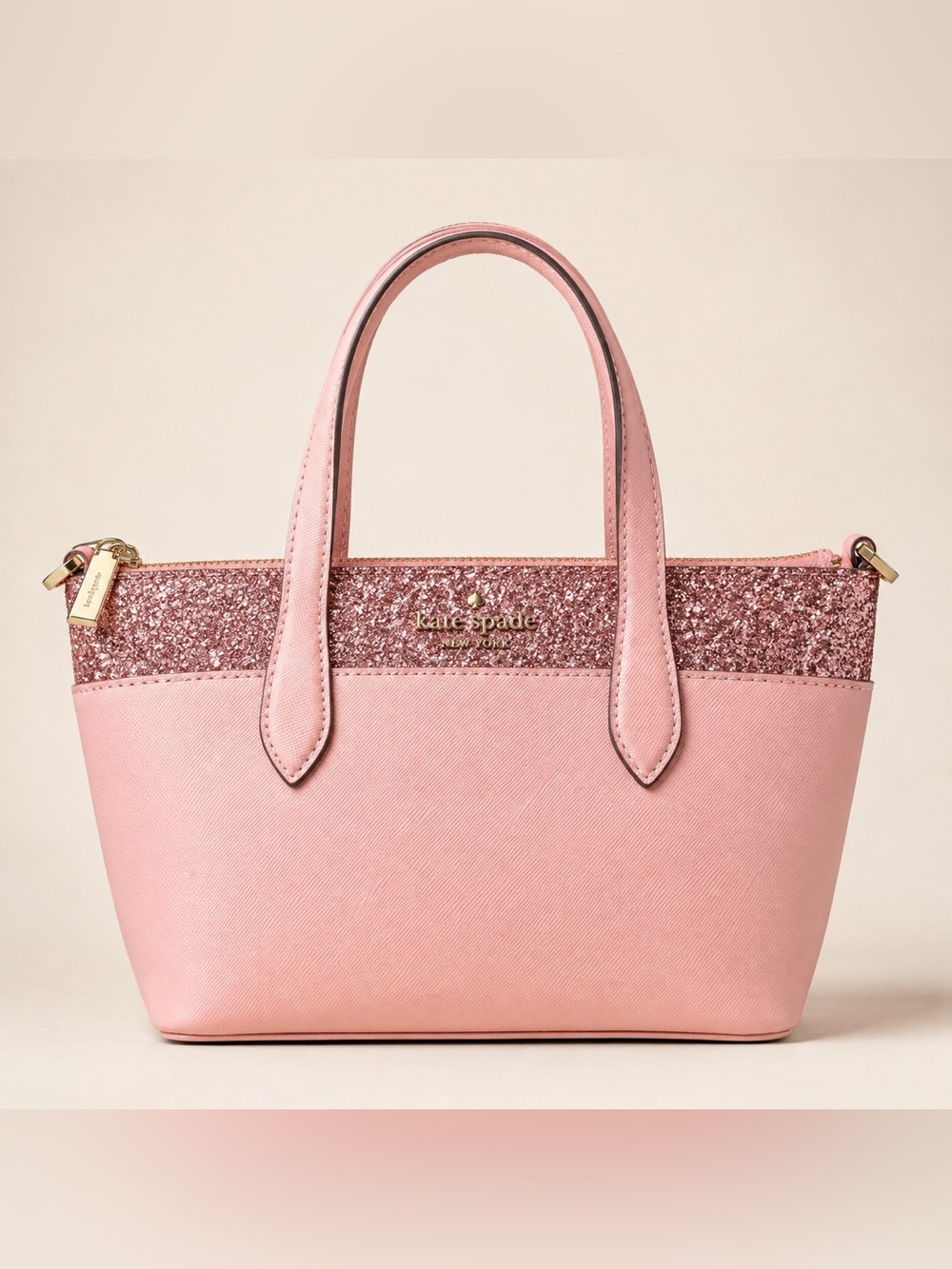 kate spade Pink Glitter Accent Saffiano Tote